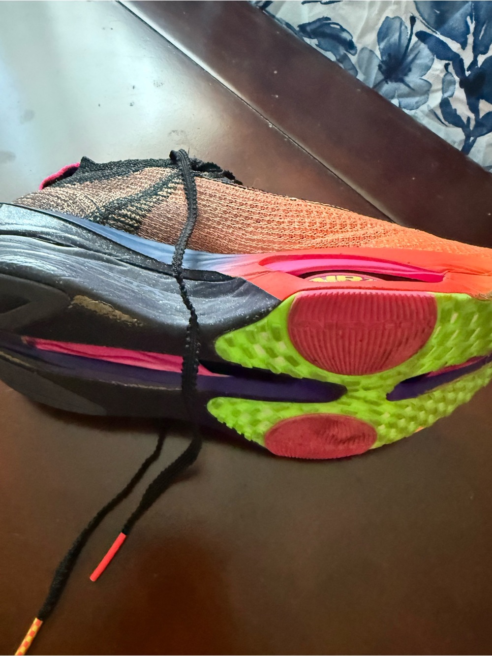 Nike Women’s Flyknit Running Shoes - Black & Orange - Picture 5 of 14